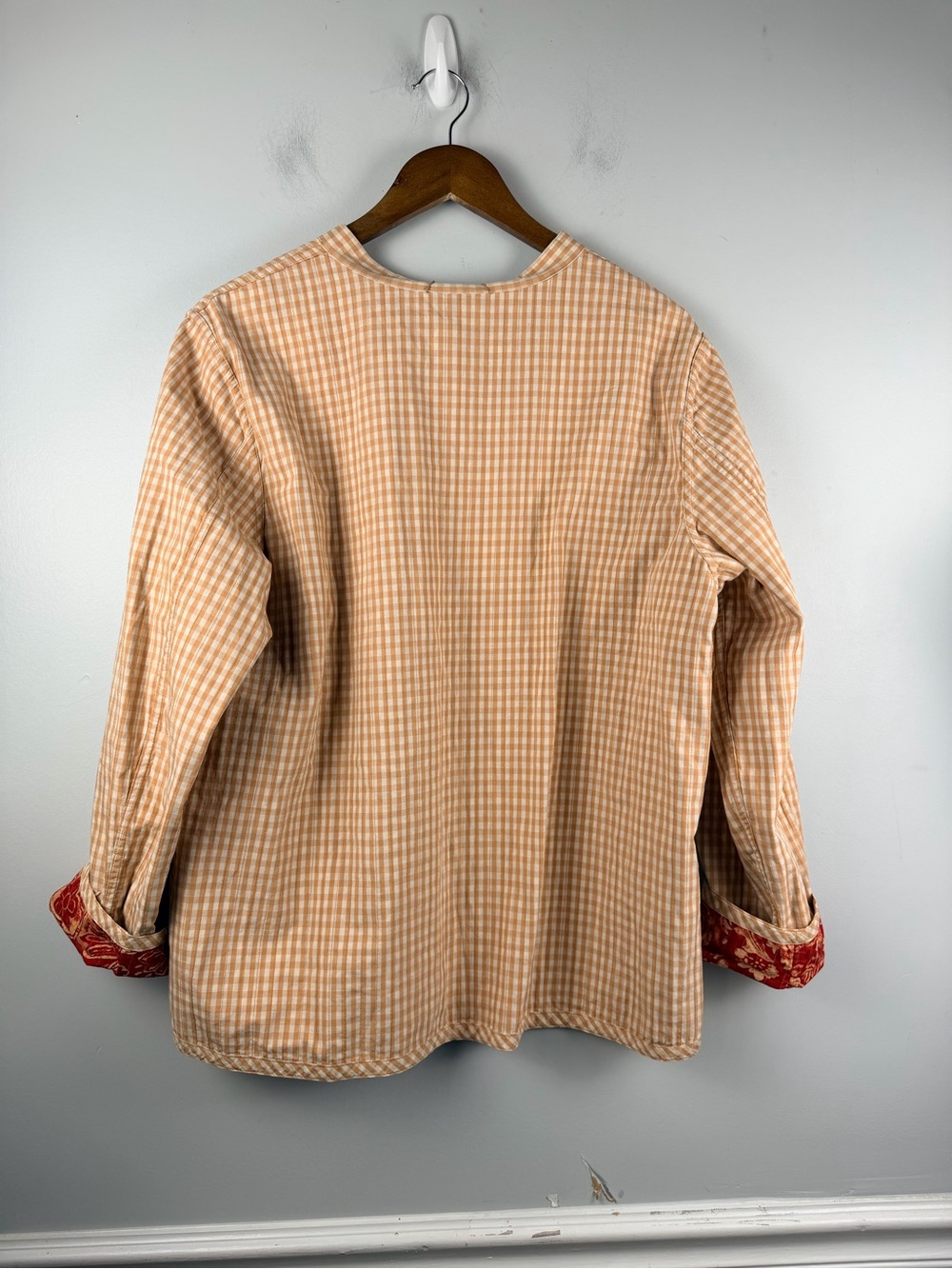 Coldwater creek red gingham reversible button closure jacket size 1X 100% cotton - Picture 6 of 6